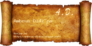 Ambrus Diána névjegykártya