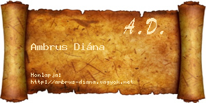 Ambrus Diána névjegykártya