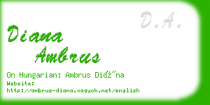 diana ambrus business card